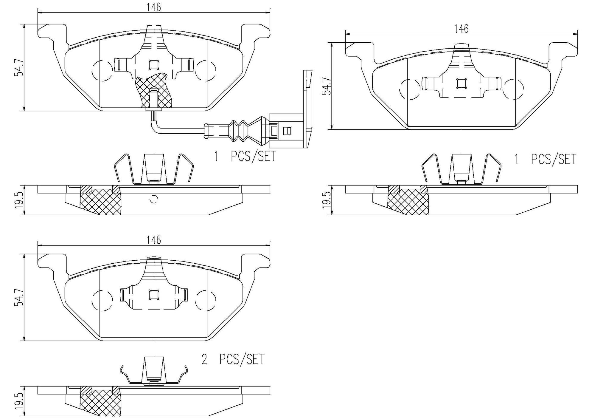 Volkswagen Disc Brake Pad and Rotor Kit – Front and Rear (280mm/255mm) (Xtra) (Ceramic) 5C0615301