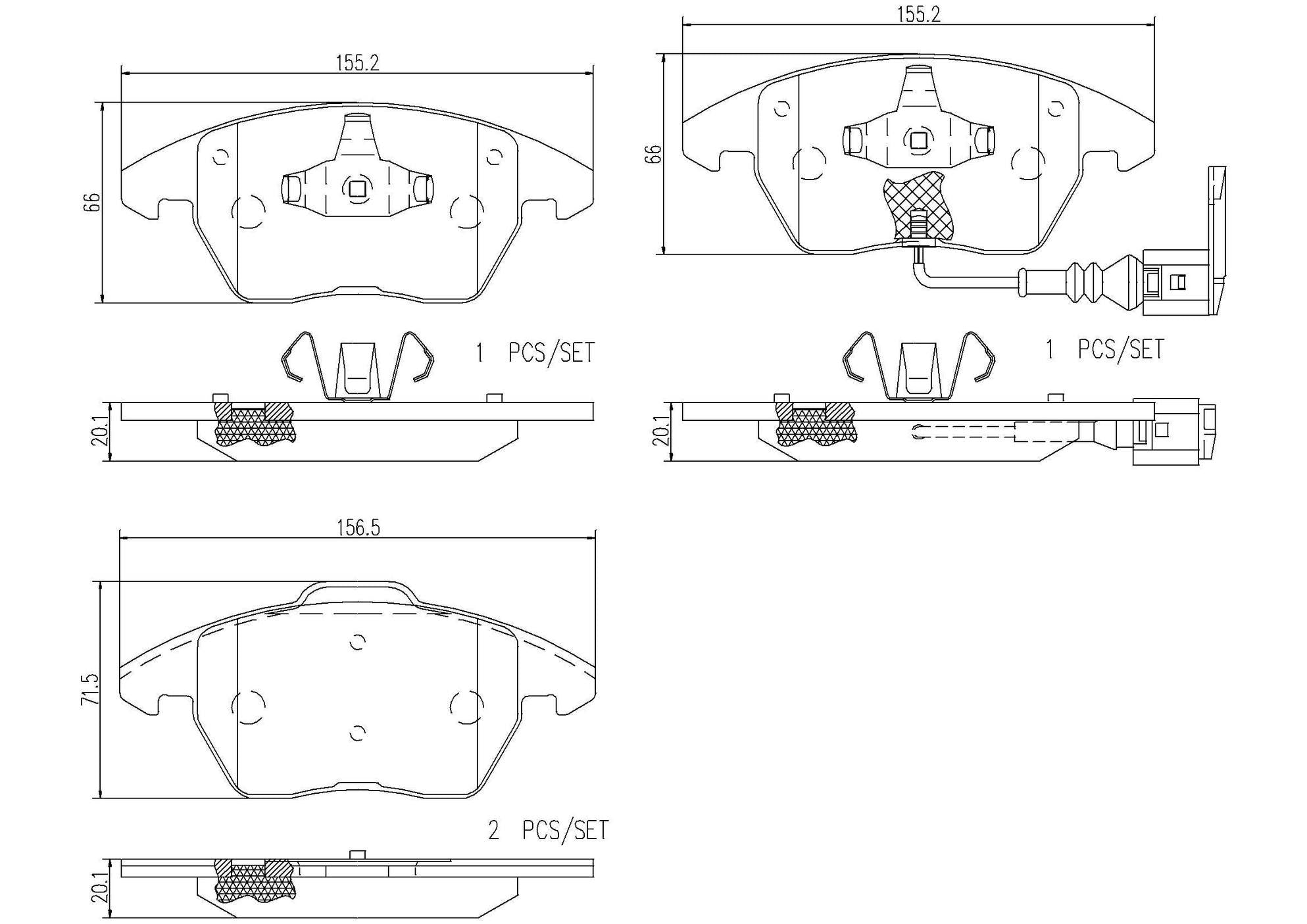 Volkswagen Disc Brake Pad and Rotor Kit – Front and Rear (312mm/272mm) (Xtra) (Ceramic) 5Q0615301F