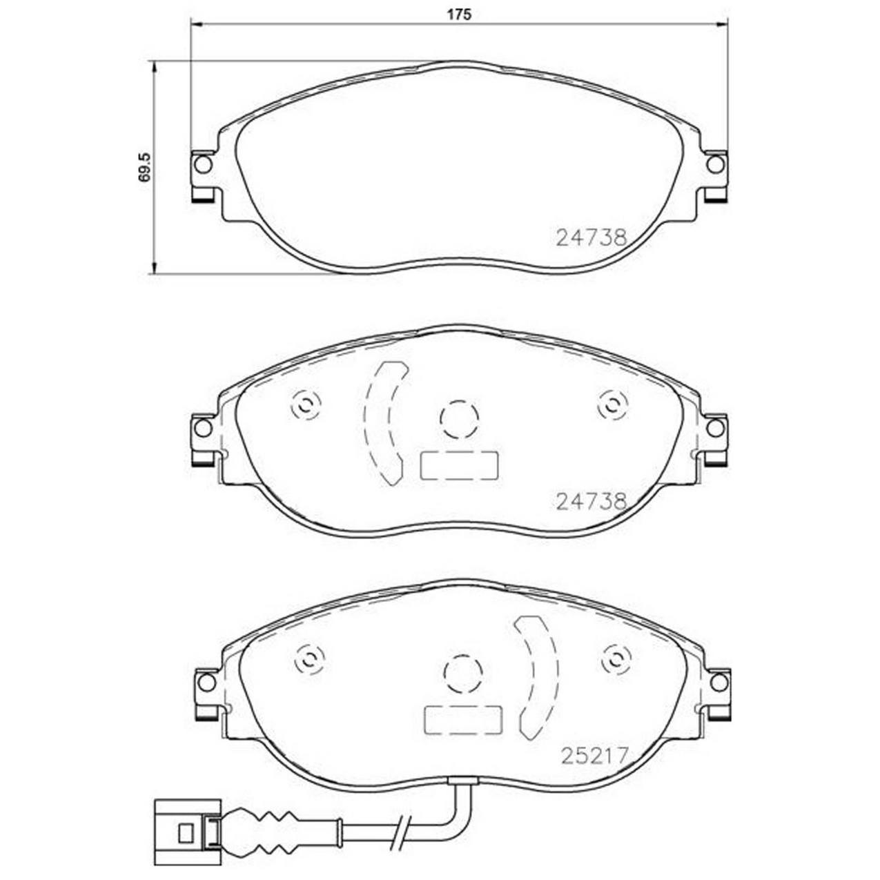 Volkswagen Disc Brake Pad Kit – Front and Rear (Low-Met) 7N0698151D