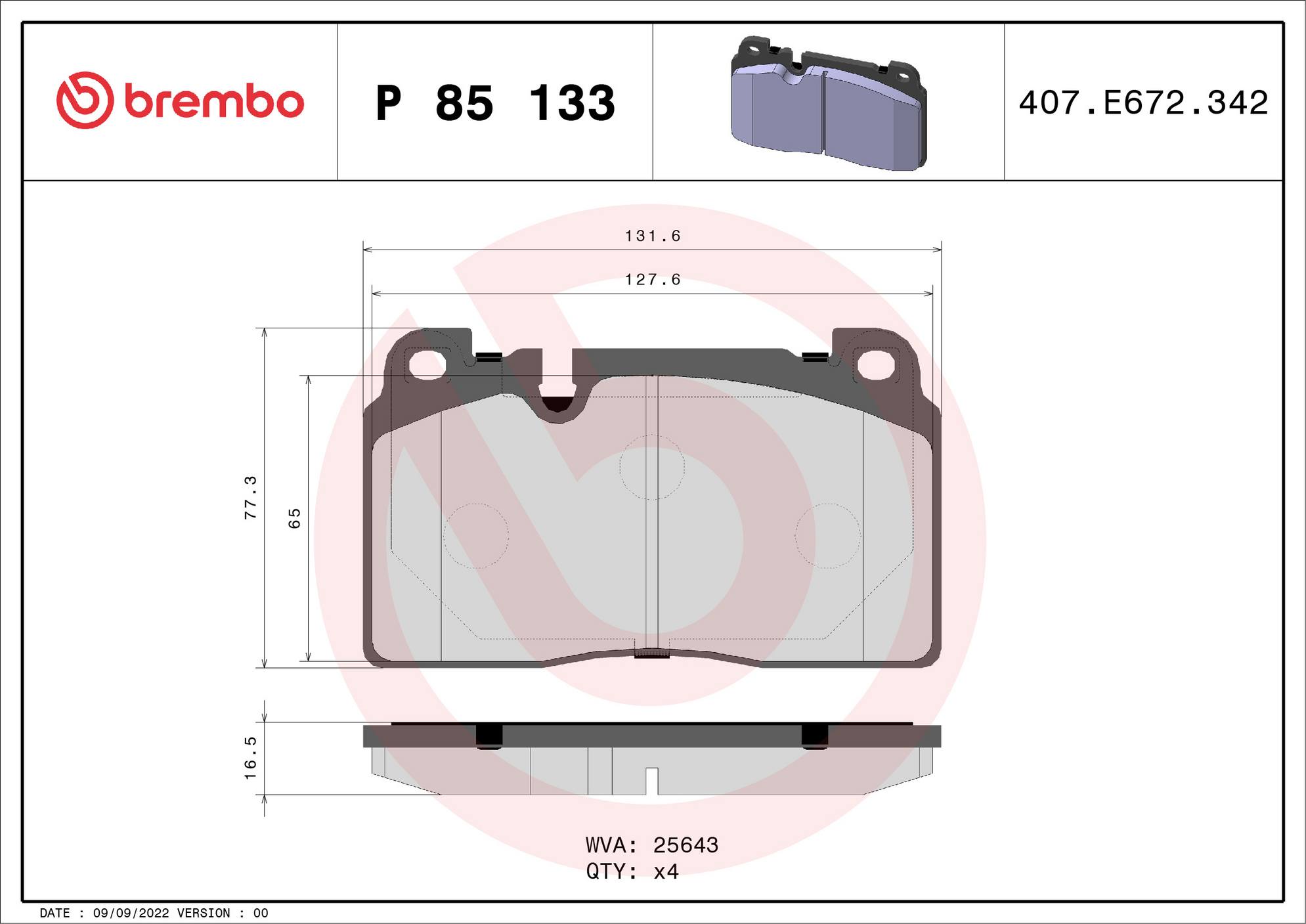 Porsche Disc Brake Pad and Rotor Kit – Front (345mm) (Low-Met) 95B615301B