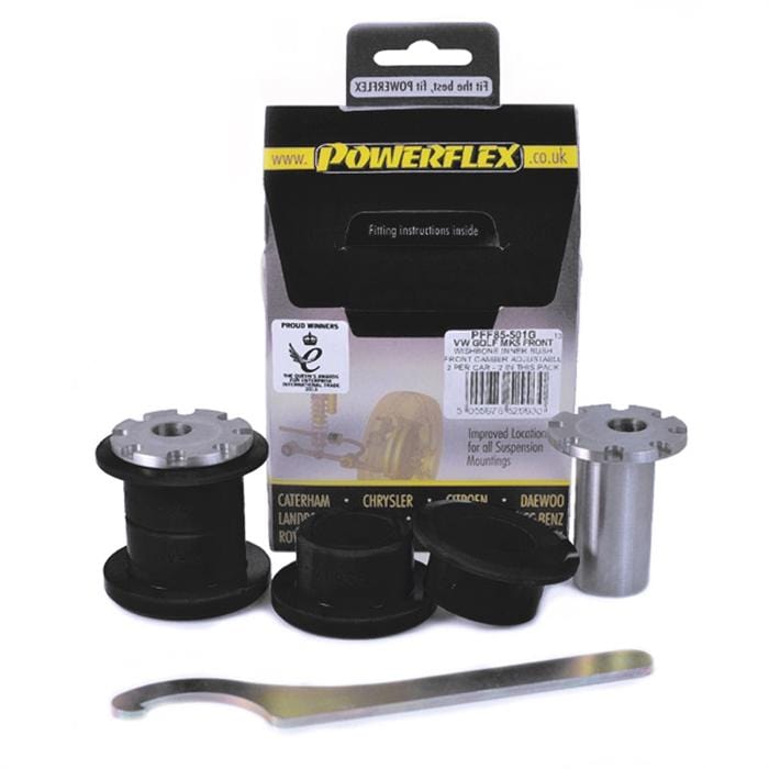 Powerflex Black Adjustable Front Control Arm Front Bushings - VW/Audi / Mk5 / Mk6 / Mk7 / Mk8 / 8P / 8V & More