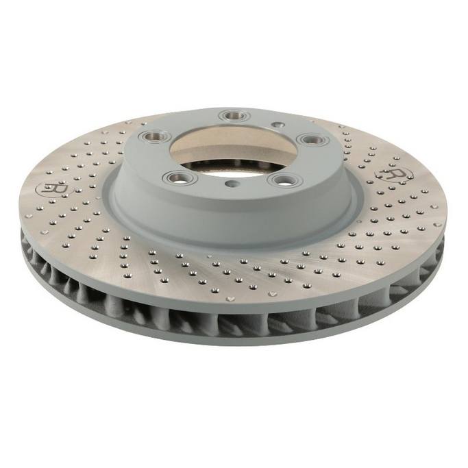 Porsche Disc Brake Rotor – Front Passenger Side (330mm) (Cross-Drilled) 9P1615302A