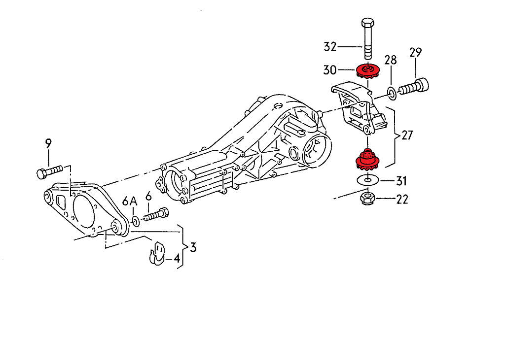 Rear Diff Mounting Polyurethane Bushing - Audi - 55mm - Street hardness