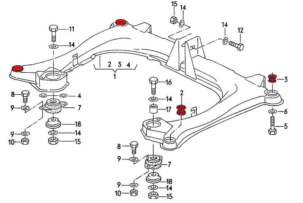 Polyurethane Subframe Bushings B4 - M12 - Steet Hardness