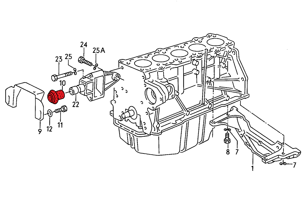 Polyurethane front snub engine mount - Audi B2/B3/B4/B5/C4