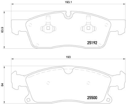 Mercedes Disc Brakes Kit –  Pads Front (Low-Metallic) 0004203302 – Brembo P50108