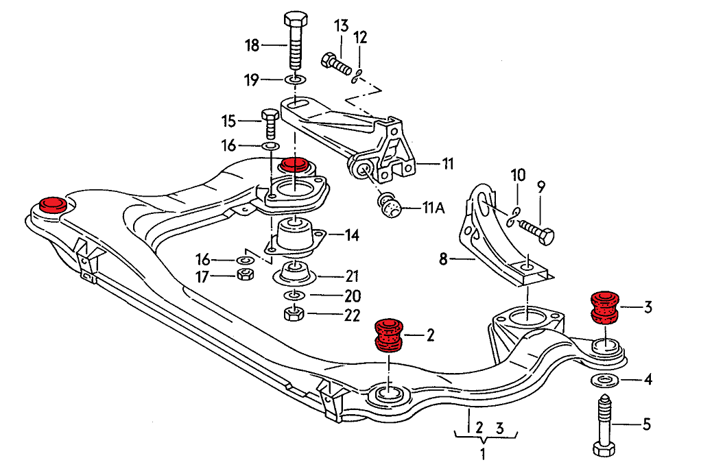 Aluminium Subframe Bushings late B4 front