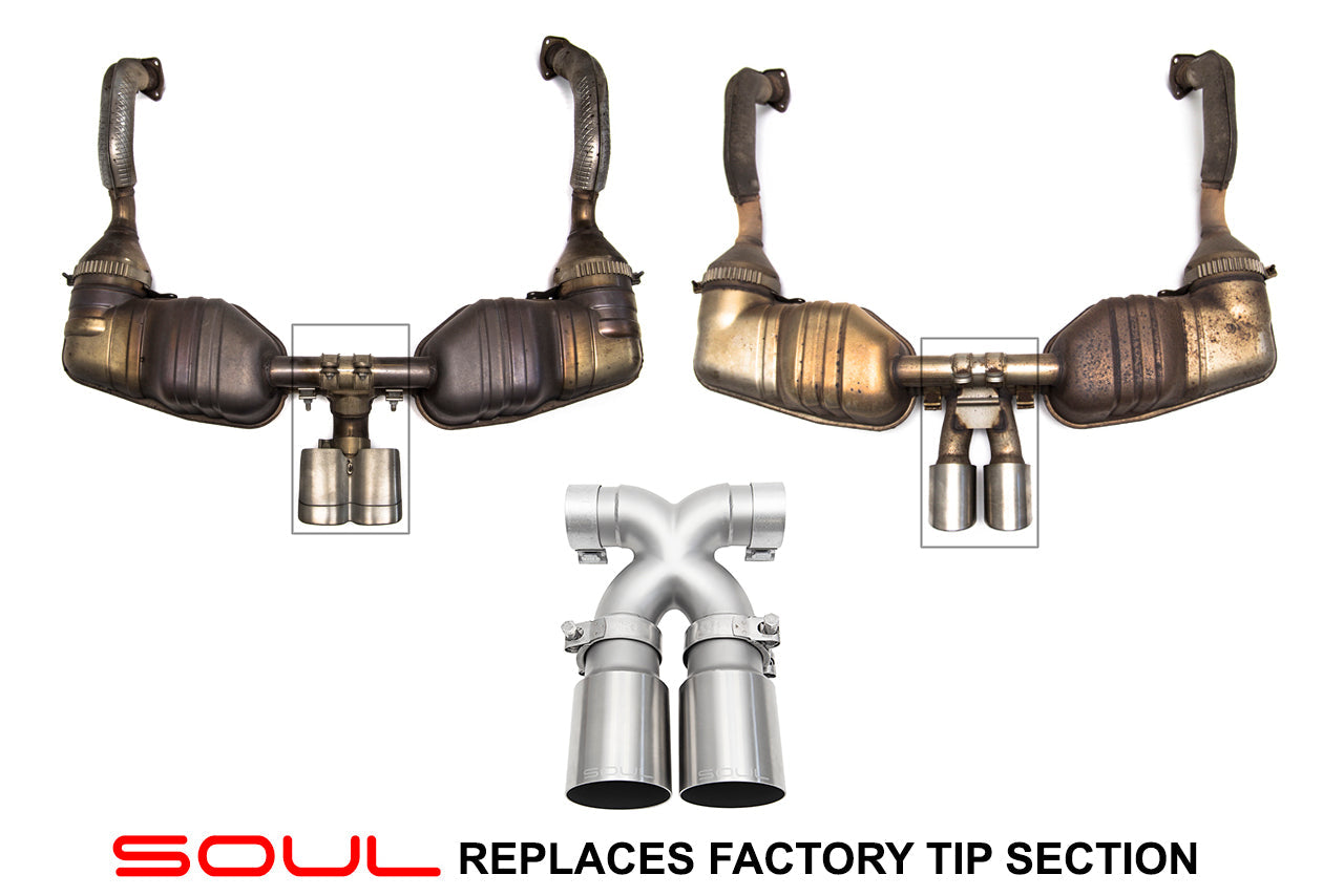 Soul Performance Products - Bolt-On X-Pipe With Tips (Cayman / Boxster 718)