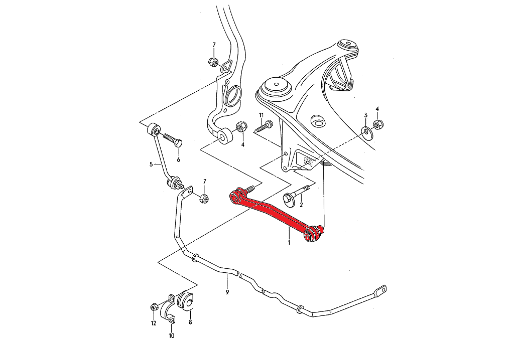 Rear track rods for Audi B4 (sedan/avant) and B5 quattro