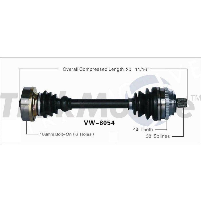 VW CV Axle Shaft – Front Passenger Side – Aftermarket VW8054