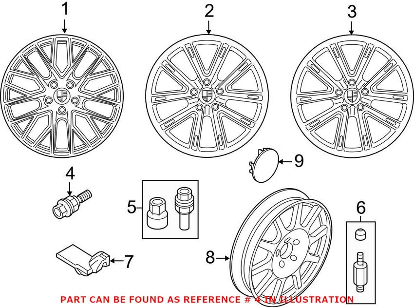 Porsche Wheel Lug Bolt WHT004676A – Genuine Porsche