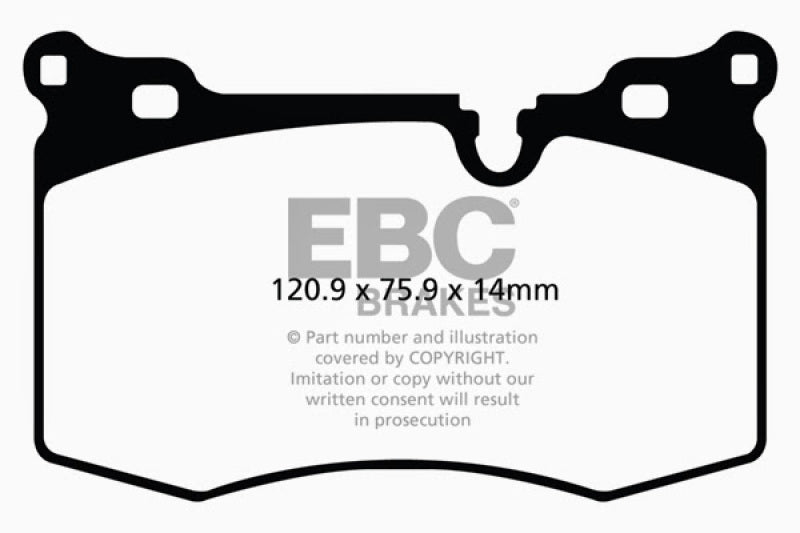 EBC 09-14 Mini Hardtop 1.6 Turbo J.C Works Redstuff Front Brake Pads