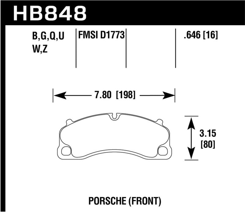 Hawk 14-19 Porsche 911 GT3/GT3 RS / 2016 Porsche Cayman GT4 HPS 5.0 Front Brake Pads