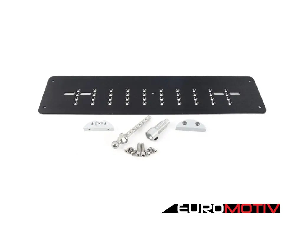 Billet Tow Hook Receiver License Plate Mount - Euro Style