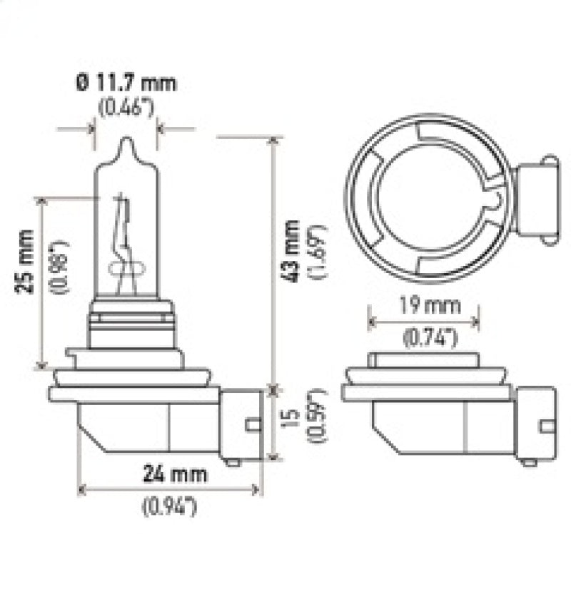 Hella Optilux H9 12V/100W XB Xenon White Bulb (pair)