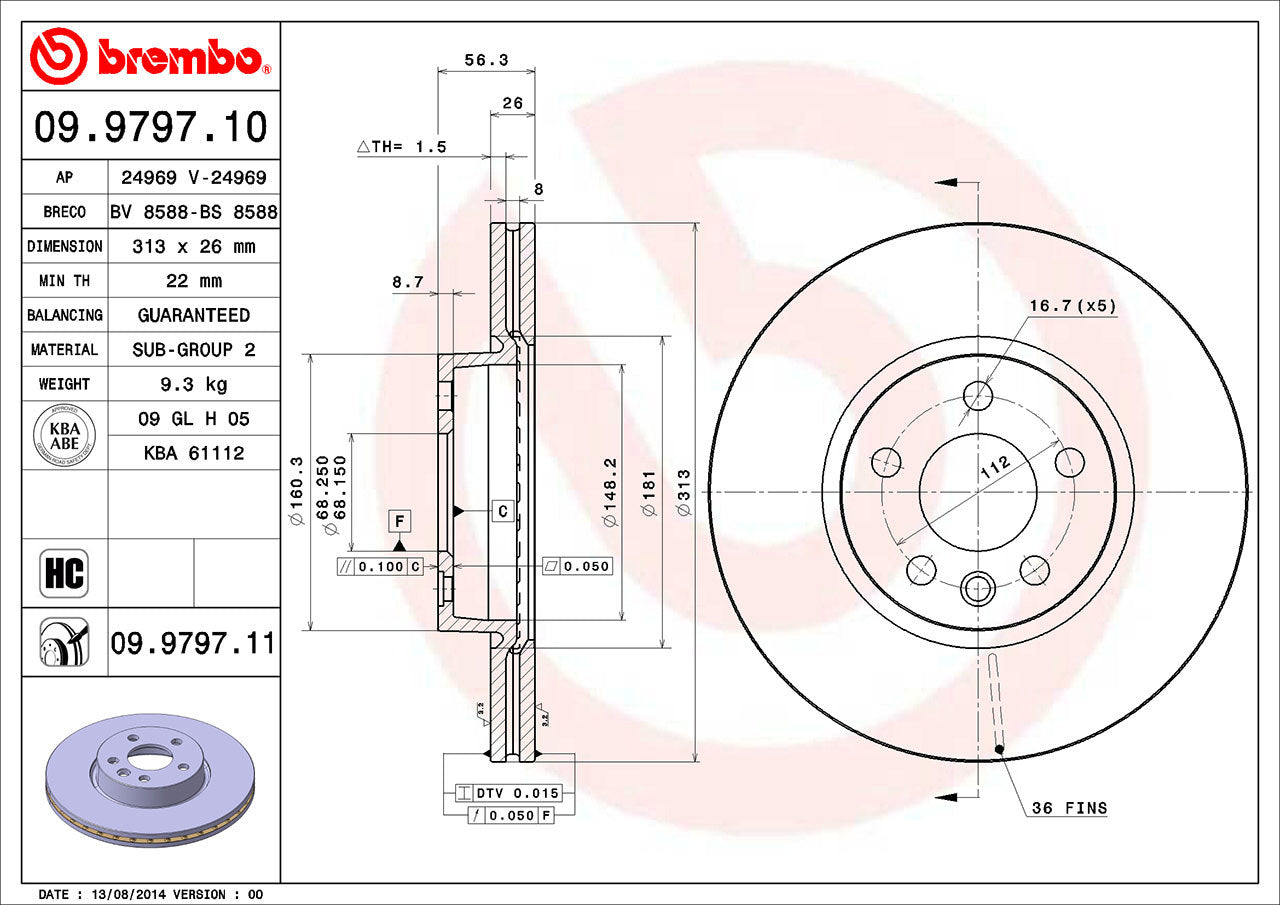 Brembo Disc Brake Rotor – Front (313mm)