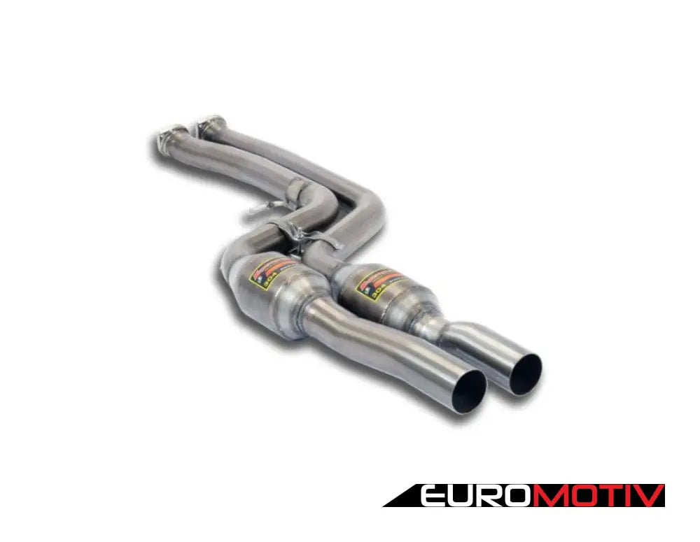 Center Exhaust Twin Pipes - High Flow Catalytic Converters