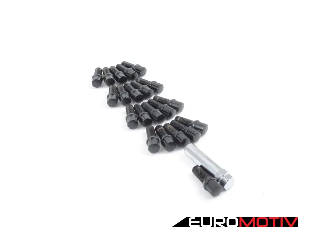 Conical Seat Tuner Spline Bolt Set - Medium Length Black