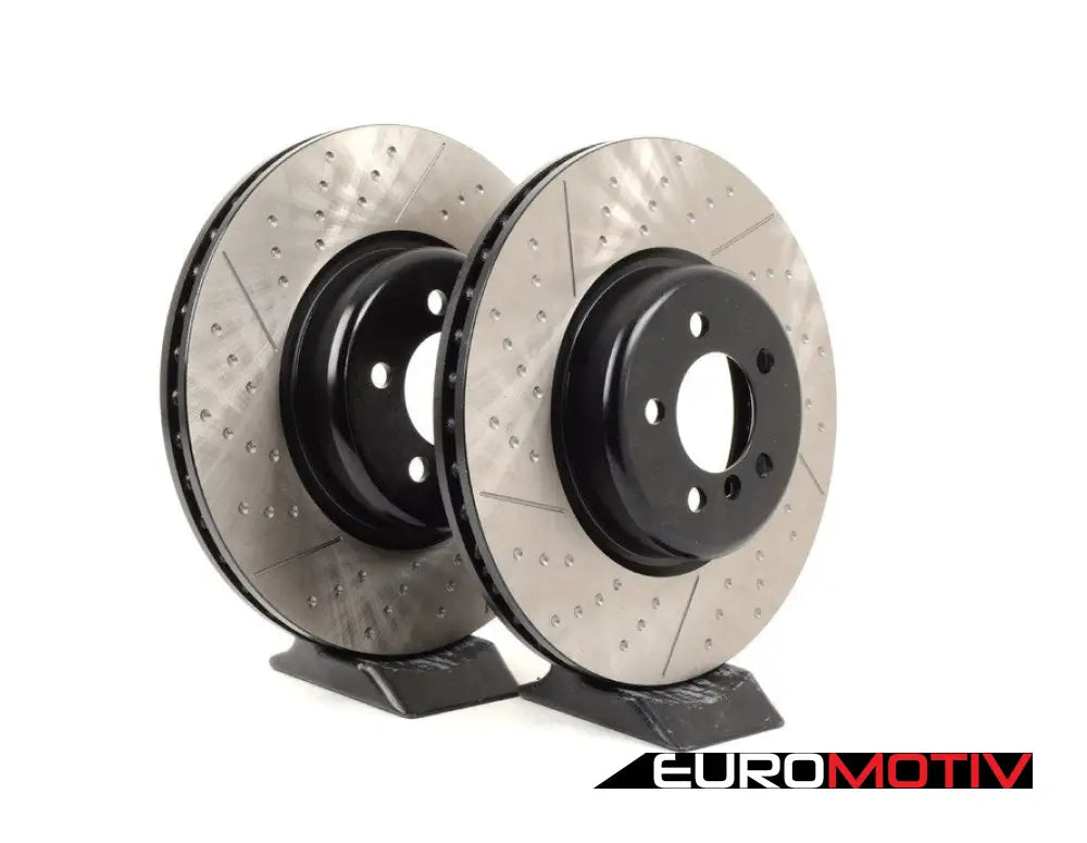 Cross Dimpled & Slotted Brake Rotors - Front (370X30)