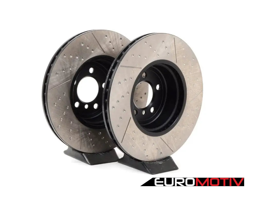 Cross Dimpled & Slotted Brake Rotors - Front (370X30)