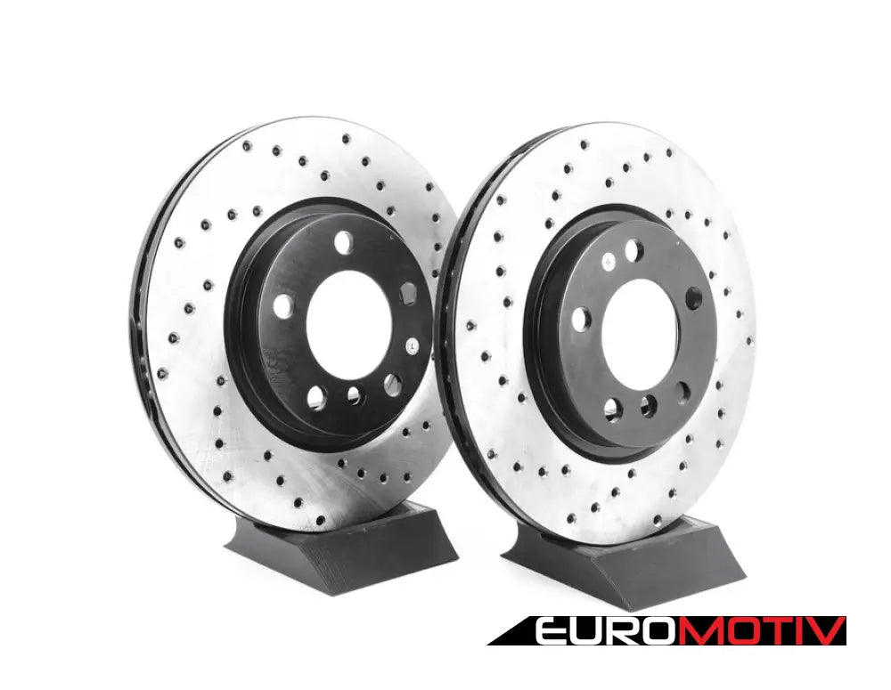 Cross-Drilled Front Brake Rotors - Pair 12.08’ (307X24)