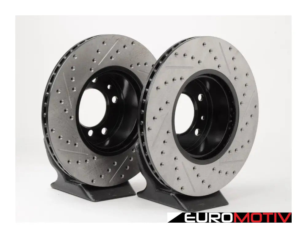 Cross-Drilled & Slotted Brake Rotors - Front