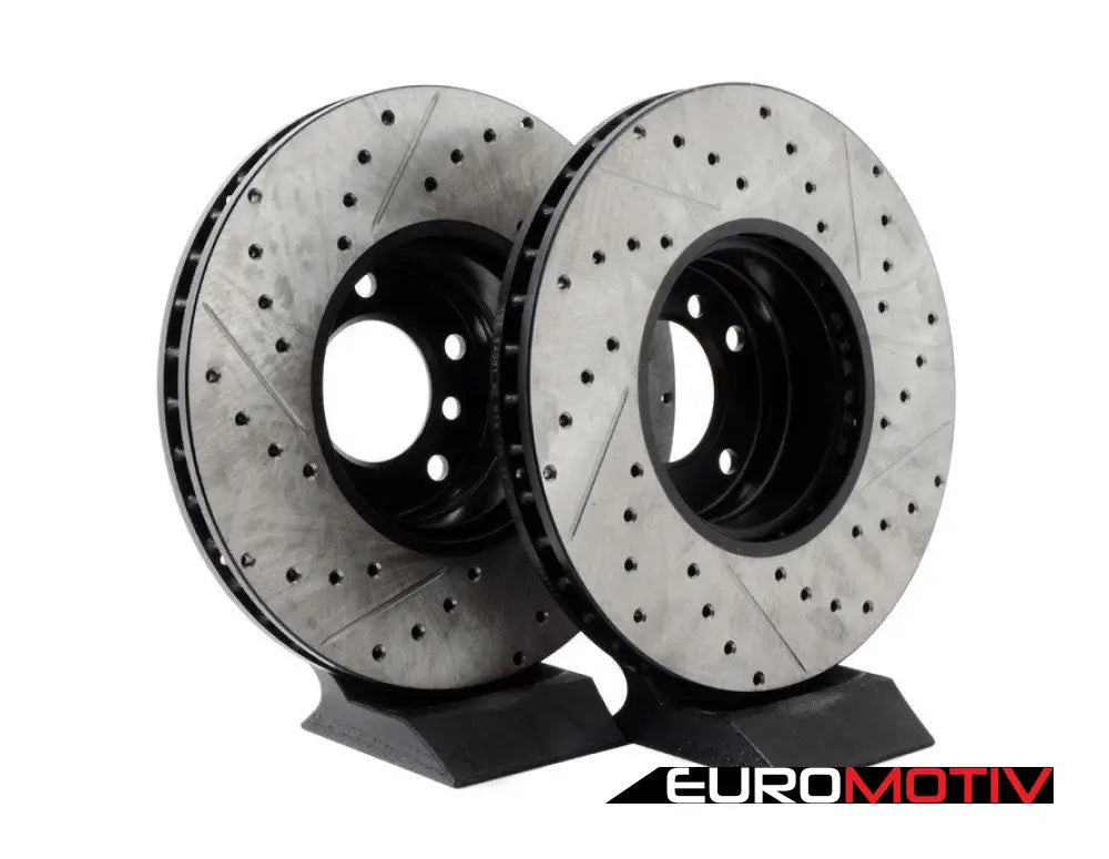 Cross-Drilled & Slotted Brake Rotors - Front