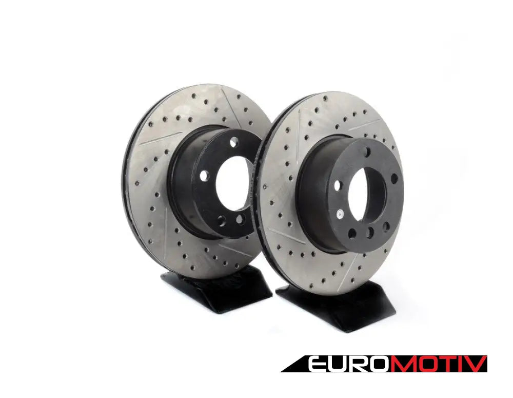 Cross-Drilled & Slotted Brake Rotors - Front