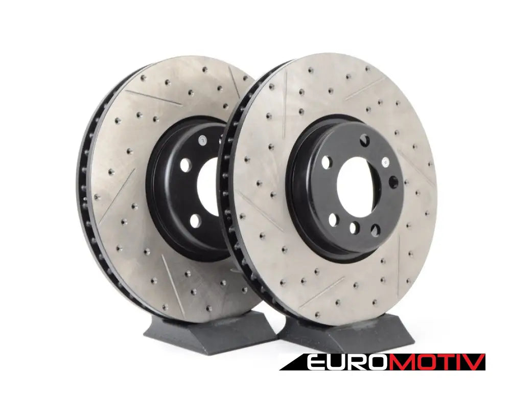 Cross-Drilled & Slotted Brake Rotors - Front