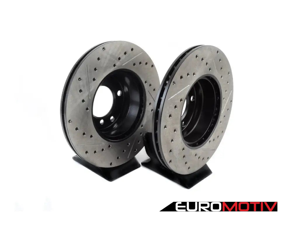 Cross-Drilled & Slotted Brake Rotors - Front