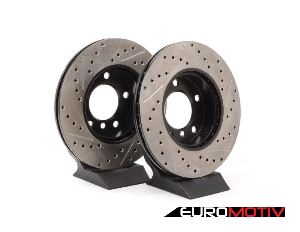 Cross-Drilled & Slotted Brake Rotors - Front