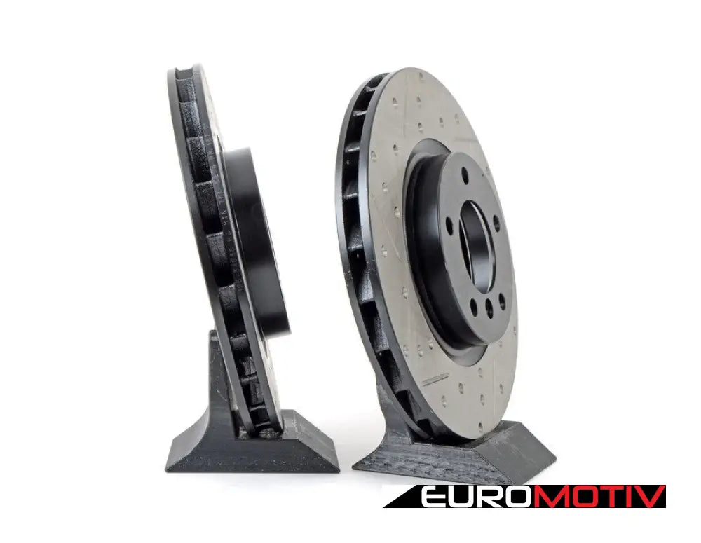 Cross-Drilled & Slotted Brake Rotors - Front