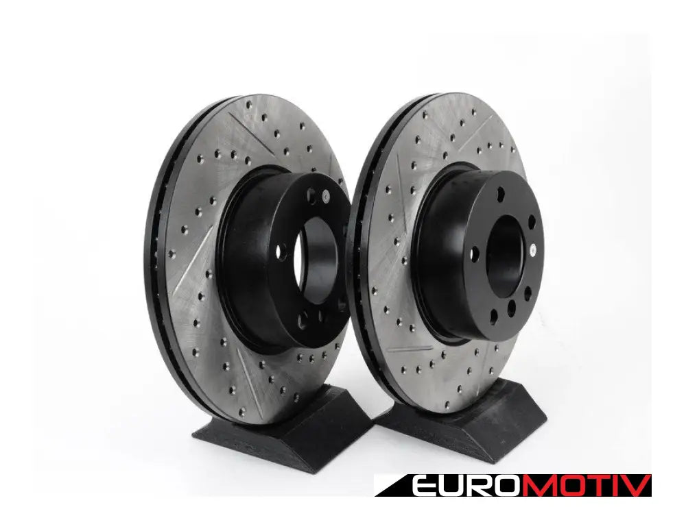 Cross-Drilled & Slotted Brake Rotors - Front (312X24)