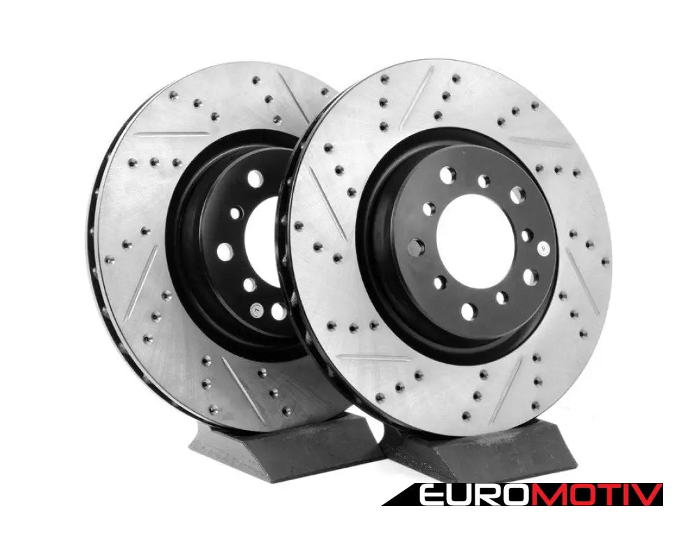 Cross-Drilled & Slotted Brake Rotors - Front