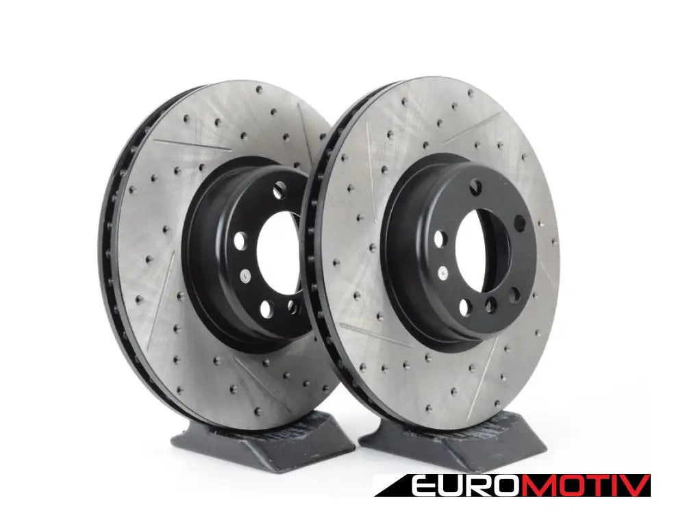 Cross-Drilled & Slotted Brake Rotors - Front (340X30)