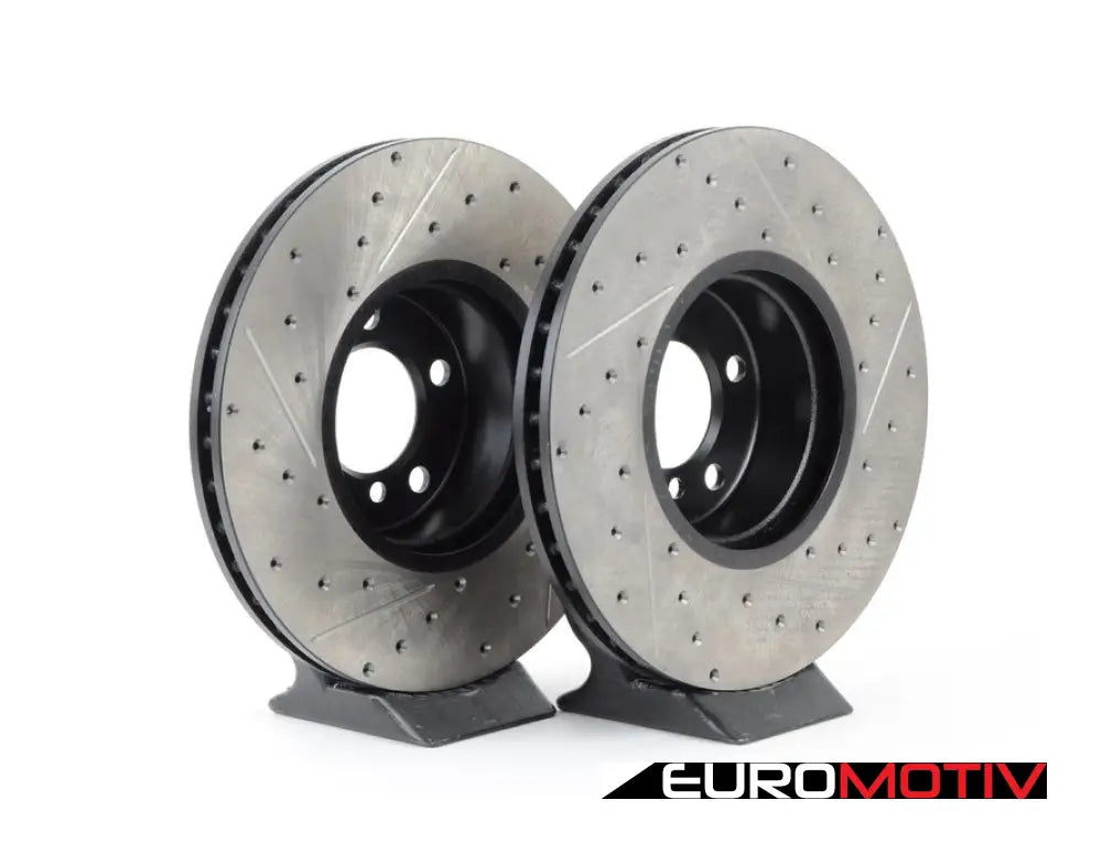 Cross-Drilled & Slotted Brake Rotors - Front (340X30)