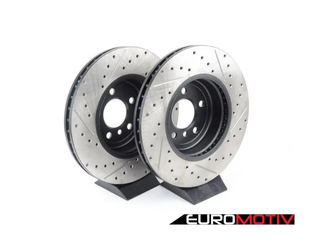 Cross-Drilled & Slotted Brake Rotors - Front