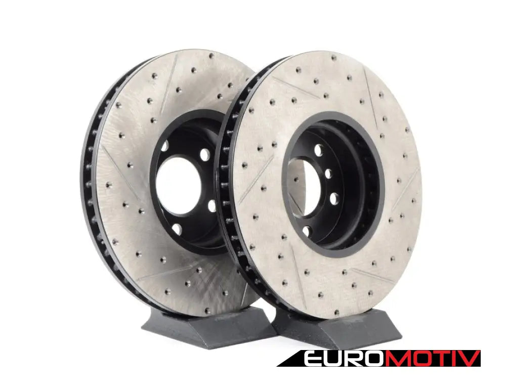 Cross-Drilled & Slotted Brake Rotors - Front