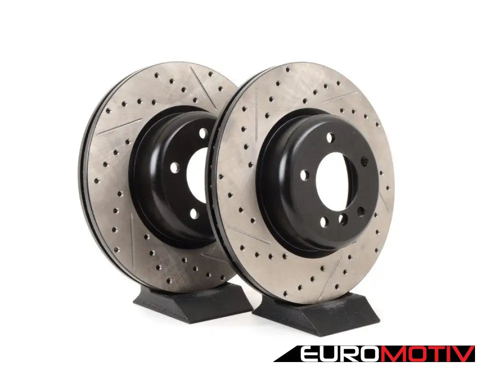 Cross-Drilled & Slotted Brake Rotors - Front