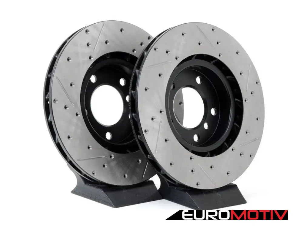 Cross-Drilled & Slotted Brake Rotors - Front