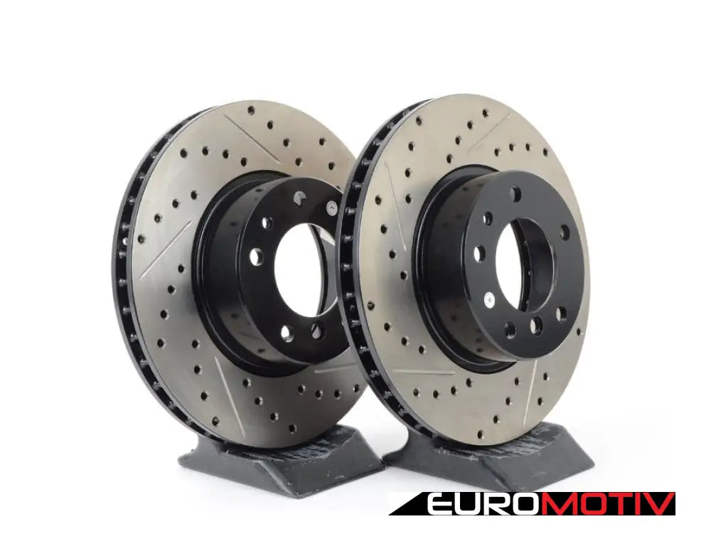 Cross-Drilled & Slotted Brake Rotors - Front