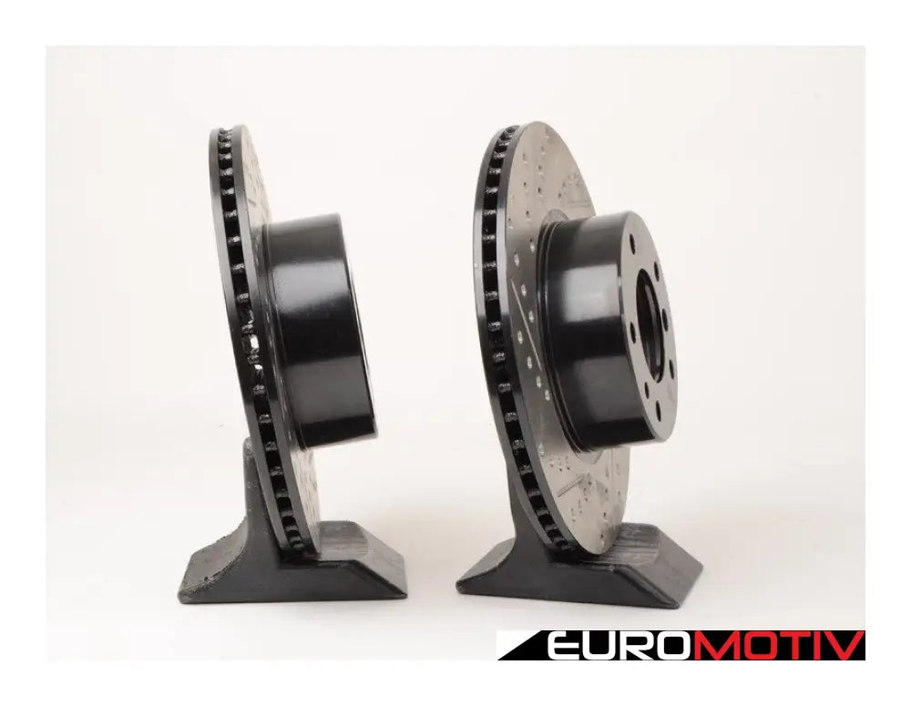 Cross-Drilled & Slotted Brake Rotors - Front