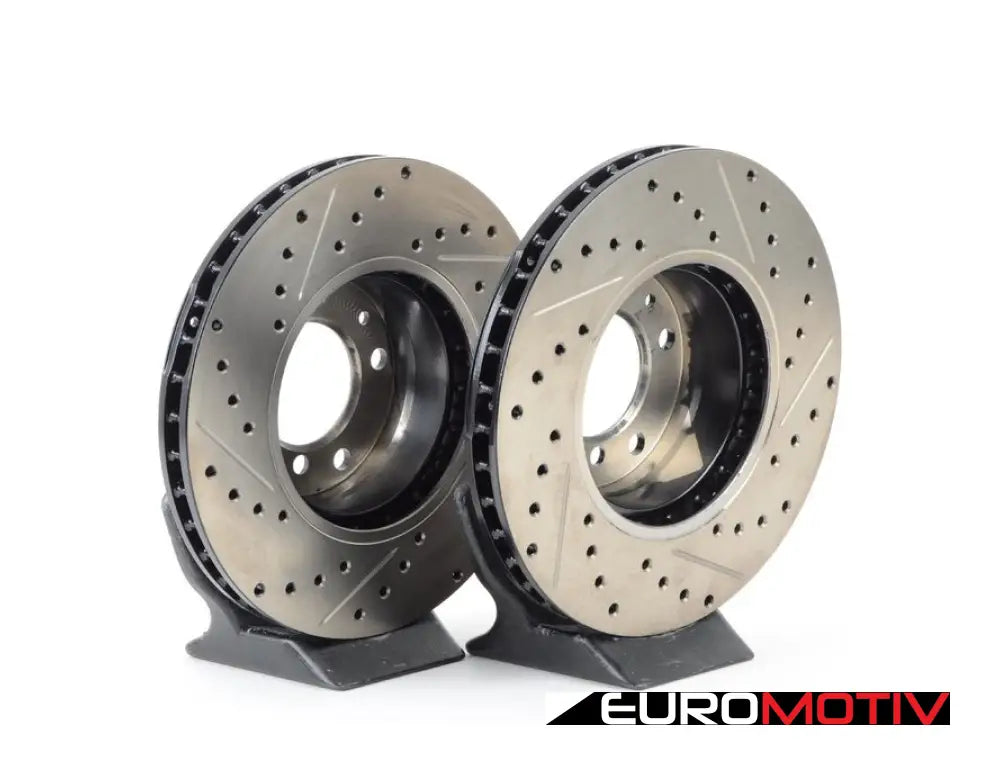 Cross-Drilled & Slotted Brake Rotors - Front