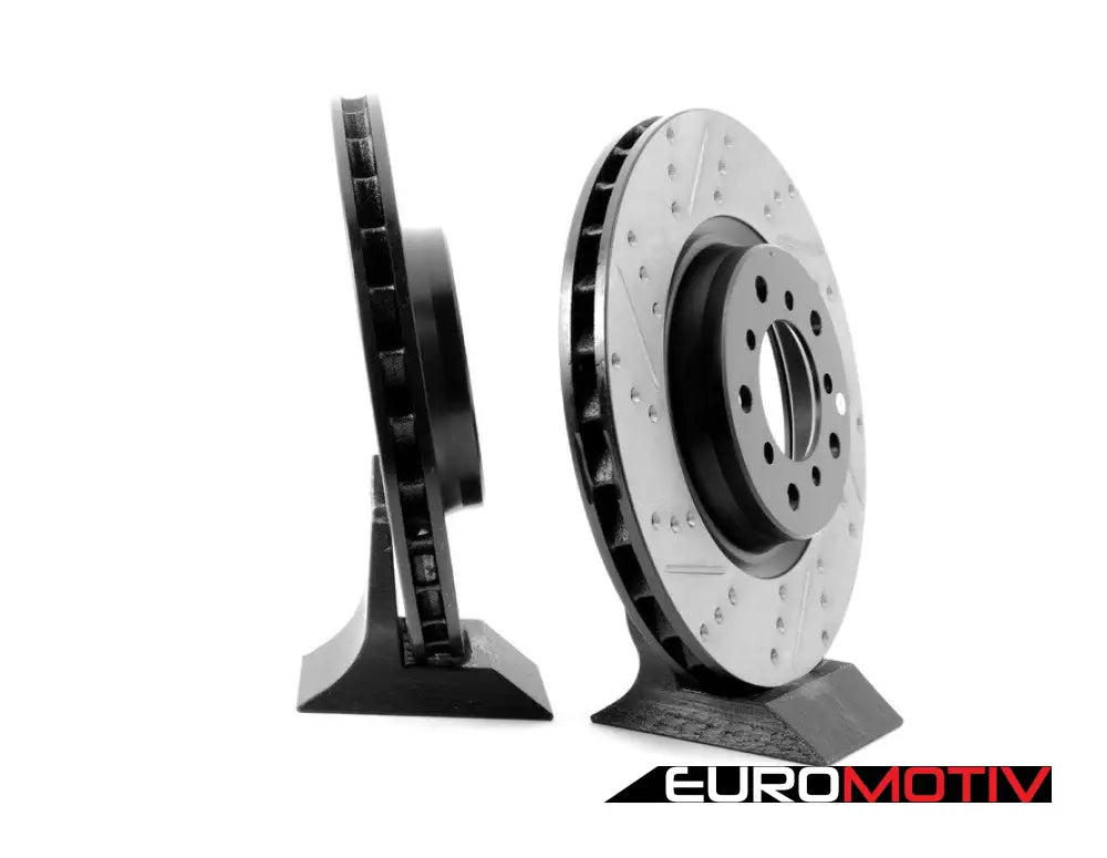 Cross-Drilled & Slotted Brake Rotors - Front