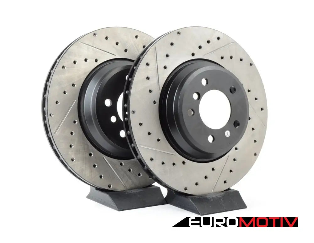 Cross-Drilled & Slotted Brake Rotors - Front