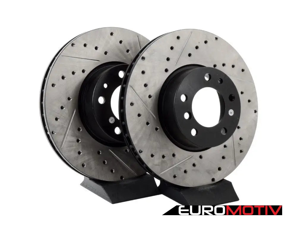 Cross-Drilled & Slotted Brake Rotors - Front