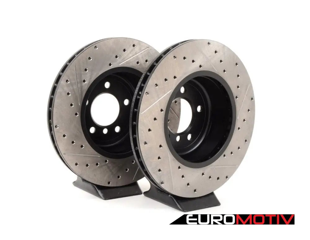 Cross-Drilled & Slotted Brake Rotors - Front