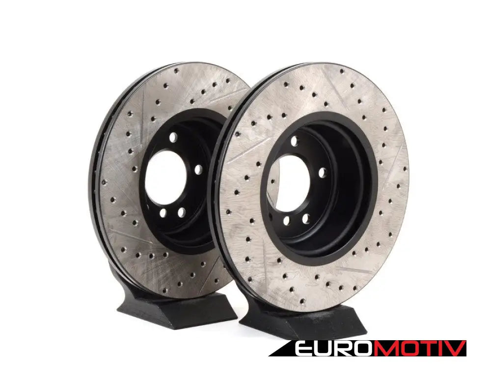 Cross-Drilled & Slotted Brake Rotors - Front