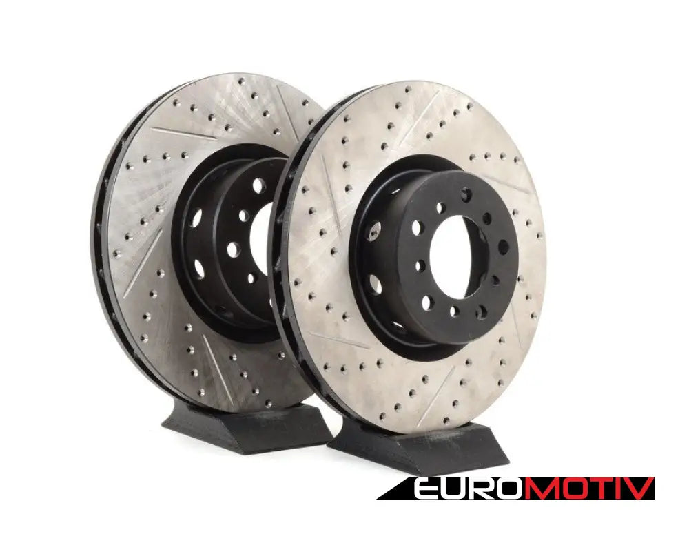 Cross-Drilled & Slotted Brake Rotors - Front