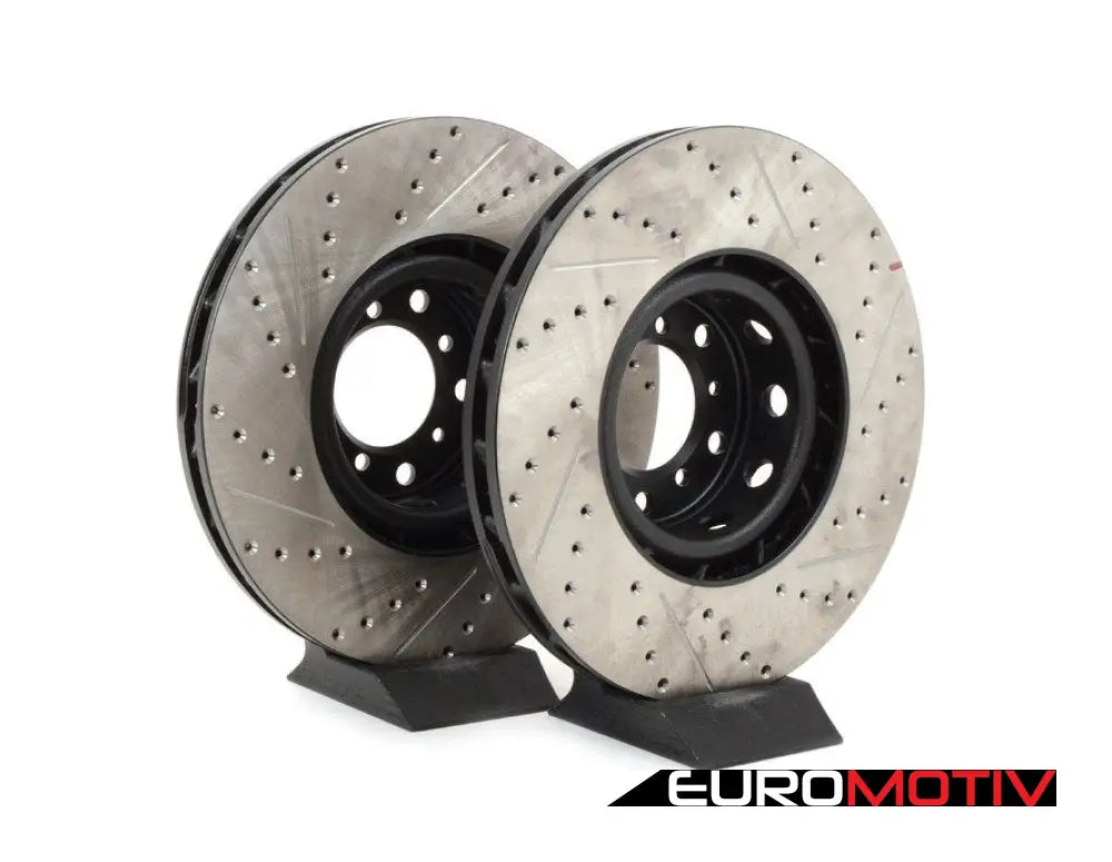 Cross-Drilled & Slotted Brake Rotors - Front